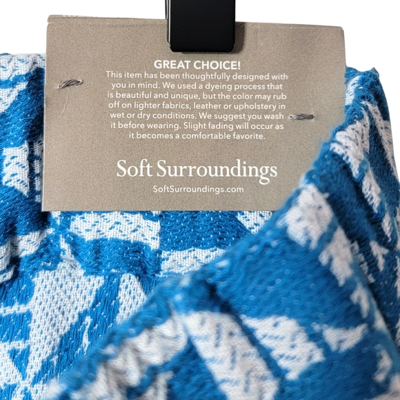 Soft Surroundings Narah Wide Leg Palazzo Pant Blue & White Geometric Print 1X - Picture 10 of 15